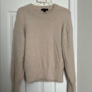 Ann Taylor Cream Crew Neck Sweater Soft Knit Minimalist Design